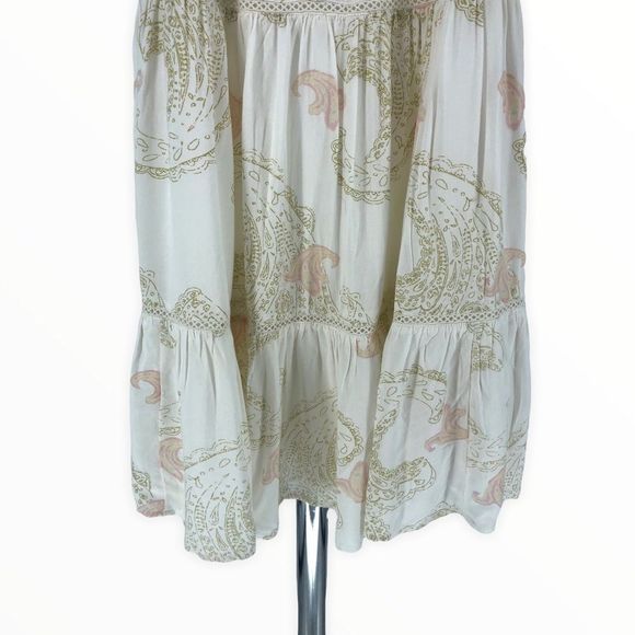 Urban Outfitters Cream Paisley Frocked Summery Mini Dress size Medium NWT - Picture 7 of 15